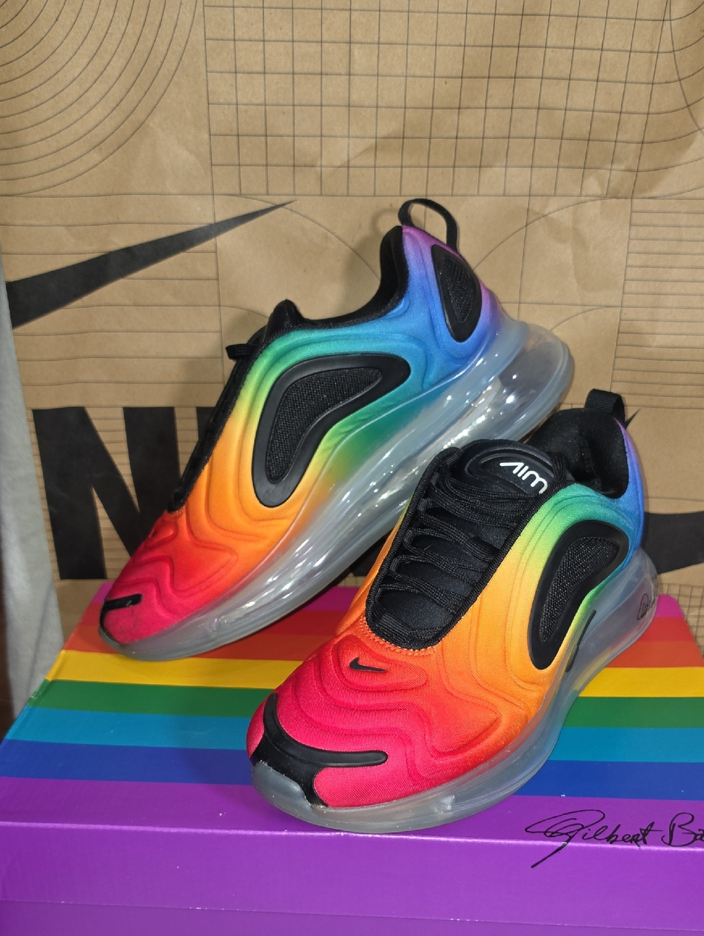 Nike Air Max 720 ‘Be True’ for Gilbert Baker Multicolor CJ5472-90 Men 6 Wmen 7.5 - Picture 6 of 15